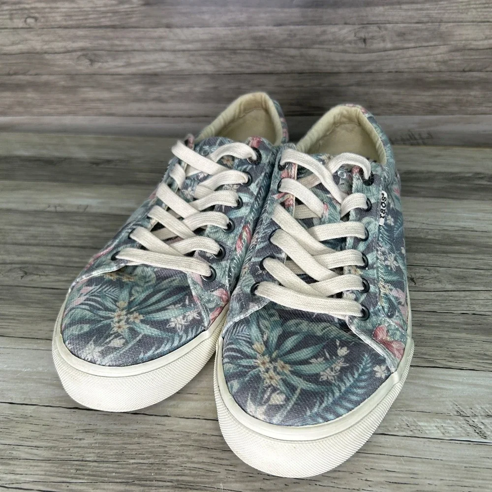 Taos Plim Soul Canvas Sneakers Low Top Floral Comfort Shoes Lace up Womens 9